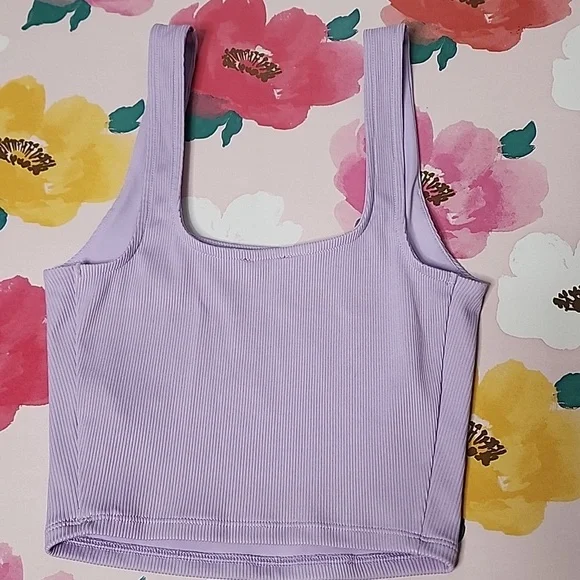Express Bodycon Crop Tank Top Lavender Xs - Picture 3 of 4